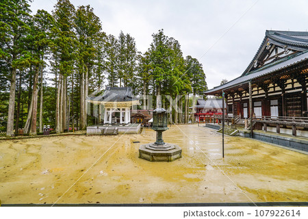 Mount Koya in the rain, Danjo Garan, Great Tower Bell 107922614