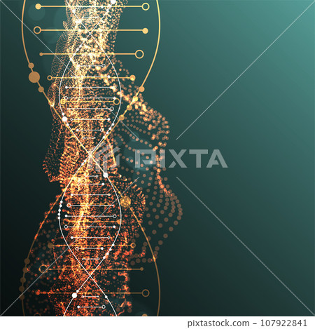 Science template, abstract background with a DNA molecules. Vector illustration. 107922841