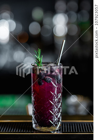 Desirable Alcoholic and Non-Alcoholic Cocktails on the Bar Counter, Adorned with Colorful, Natural, and Healthy Ingredients and Fruit Garnishes Desirable Alcoholic and Non-Alcoholic Cocktails on the Bar Counter, Adorned with Colorful, Natural, and Healthy Ingredients and Fruit Garnishes 107923057