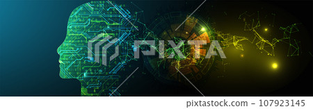 Plexus Artificial Intelligence concept. Creative brain concept background. Plexus Artificial Intelligence concept. Creative brain concept background. 107923145