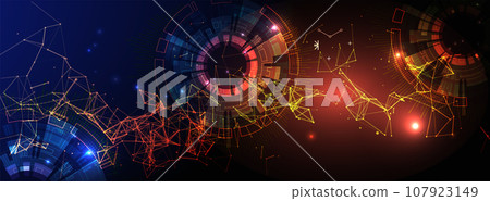 Abstract technology background with plexus effect. Abstract technology background with plexus effect. 107923149