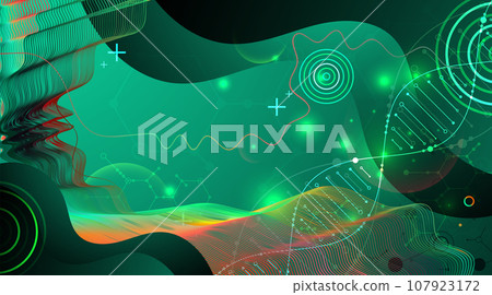 Science template, wallpaper or banner with a DNA molecules. Science template, wallpaper or banner with a DNA molecules. 107923172