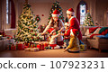 girl wearing christmas costume 107923231