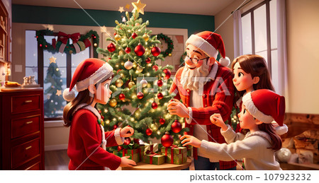 Smiling children wearing Christmas costumes Smiling children wearing Christmas costumes 107923232