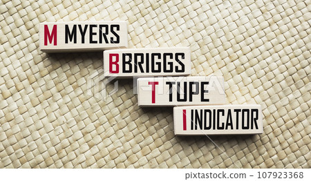 MBTI - word written on wooden blocks. text is written in black letters 107923368