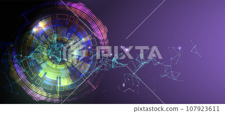 Abstract technology background with plexus effect. 107923611
