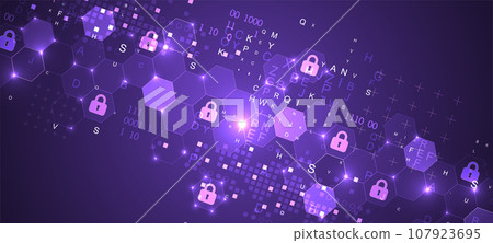 Secure digital background. Virtual confidential, programming protection. 107923695