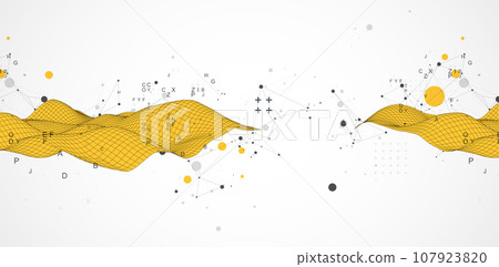 The abstract wave is made in a frame style. Template for science and technology presentation. The abstract wave is made in a frame style. Template for science and technology presentation. 107923820