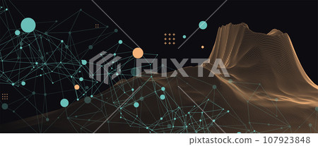 Template for science and technology presentation. Plexus style background. Template for science and technology presentation. Plexus style background. 107923848