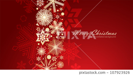 Festive Christmas background design. Different types of snowflakes. Festive Christmas background design. Different types of snowflakes. 107923926