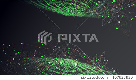 Template for science and technology presentation. Plexus style background. Template for science and technology presentation. Plexus style background. 107923939