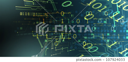 Abstract background on technological and scientific topics. Various techno details with using digital code. Abstract background on technological and scientific topics. Various techno details with using digital code. 107924033