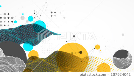 The abstract wave is made in a frame style. Halftone Template for science and technology presentation. The abstract wave is made in a frame style. Halftone Template for science and technology presentation. 107924041