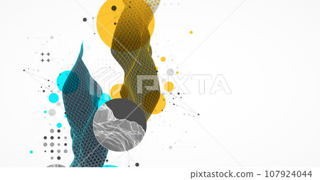 The abstract wave is made in a frame style. Halftone Template for science and technology presentation. The abstract wave is made in a frame style. Halftone Template for science and technology presentation. 107924044