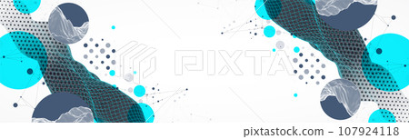The abstract wave is made in a frame style. Hflftone Template for science and technology presentation. The abstract wave is made in a frame style. Hflftone Template for science and technology presentation. 107924118