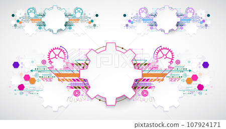 Abstract technology background. Cogwheels ART theme. 107924171