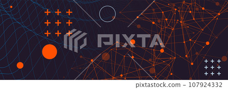 Template for science and technology presentation. Plexus style background. Template for science and technology presentation. Plexus style background. 107924332