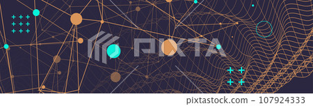 Template for science and technology presentation. Plexus style background. Template for science and technology presentation. Plexus style background. 107924333