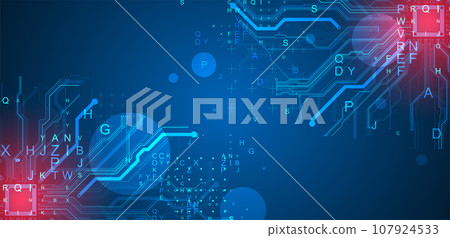 CPU concept. Circuit board. Technology background. 107924533