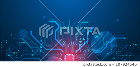 CPU concept. Circuit board. Technology background. 107924540