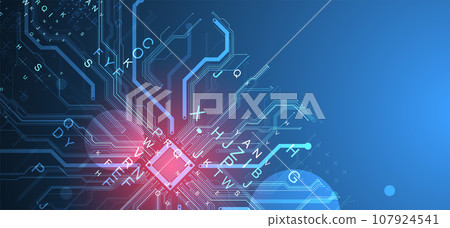 CPU concept. Circuit board. Technology background. 107924541