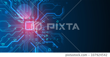 CPU concept. Circuit board. Technology background. 107924542