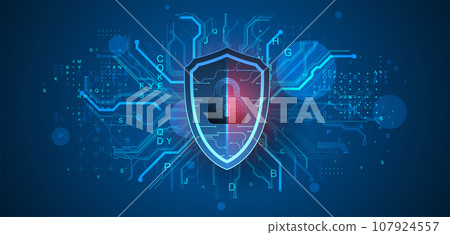 Technological abstract background on the topic of information protection and computer security. Technological abstract background on the topic of information protection and computer security. 107924557