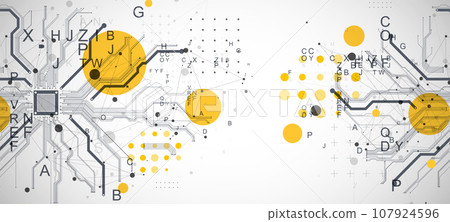 Abstract background on technological and scientific topics. CPU concept. Vector format. Abstract background on technological and scientific topics. CPU concept. Vector format. 107924596