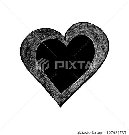 Black Heart Drawn by Colored Pencil. The Sign of World Heart Day. Symbol of Valentines Day. Heart Shape Isolated on White Background. Black Heart Drawn by Colored Pencil. The Sign of World Heart Day. Symbol of Valentines Day. Heart Shape Isolated on White Background. 107924785