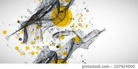 Abstract flowing wave lines. Design element for technology, science, modern concept. Abstract flowing wave lines. Design element for technology, science, modern concept. 107924800
