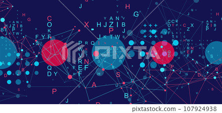 Abstract polygonal vector background with connecting dots and lines. 107924938