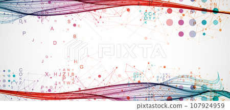 Abstract flowing wave lines. Design element for science modern concept. 107924959