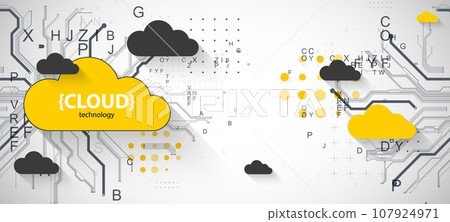 Cloud storage technology. Integrated digital web concept background. Cloud storage technology. Integrated digital web concept background. 107924971
