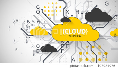 Cloud storage technology. Integrated digital web concept background. Cloud storage technology. Integrated digital web concept background. 107924976