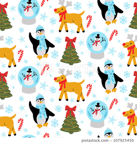 Snowman cartoon pattern seamless for wrapping paper, wallpaper