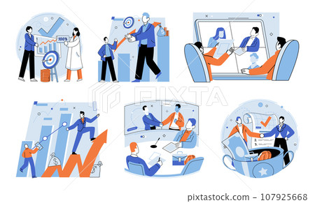 Established business. Vector illustration. Design influences perception and appeal products and services Investments are made to fuel business growth and expansion Leadership is essential for guiding Established business. Vector illustration. Design influences perception and appeal products and services Investments are made to fuel business growth and expansion Leadership is essential for guiding 107925668