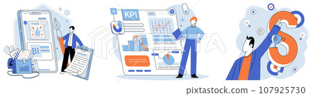 Analysis tool. Business intelligence. Vector illustration Finance and optimization are interconnected for business success Search engines play vital role in online marketing Effective planning 107925730
