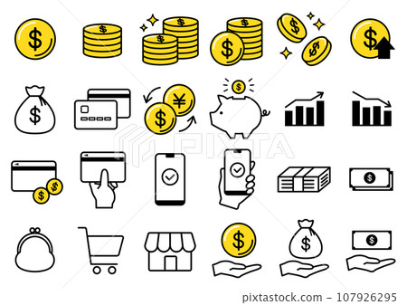 Money icon set 107926295