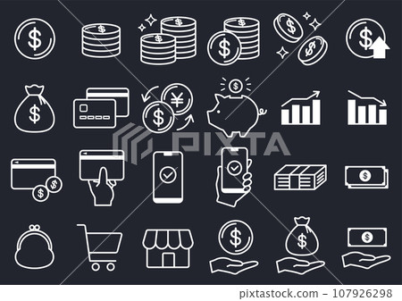 Money icon set 107926298