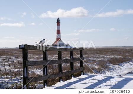 Lighthouse of Westerhever, North Frisia, Germany 107926410
