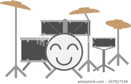Cute drum set character illustration 107927146
