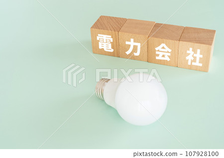 Blocks and light bulbs that say power company Blocks and light bulbs that say power company 107928100