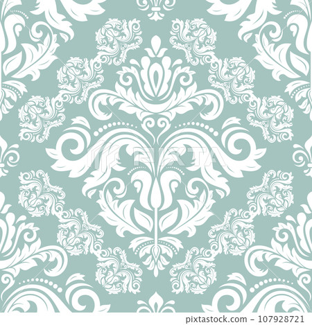 Orient Damask Seamless Vector Wallpaper With Arabesques Orient Damask Seamless Vector Wallpaper With Arabesques 107928721