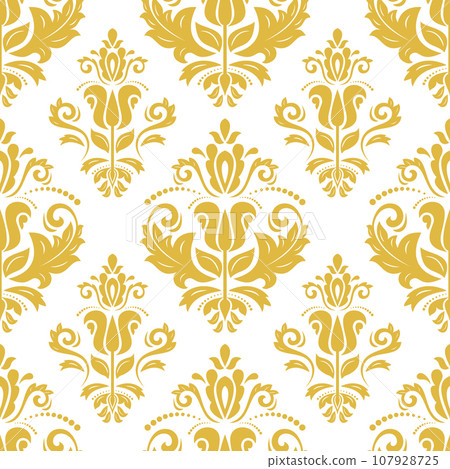 Orient Damask Seamless Vector Wallpaper With Arabesques Orient Damask Seamless Vector Wallpaper With Arabesques 107928725