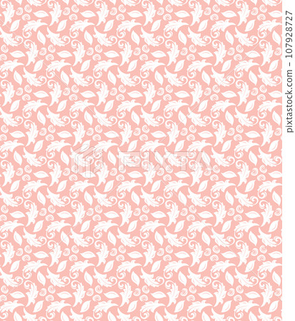 Floral Seamless Vector Pattern With Leaves 107928727