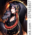 Card game style fantasy illustration dog person AI generated 107928807
