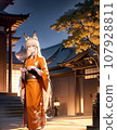 Card game style fantasy illustration fox person AI generation 107928811