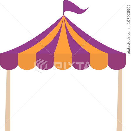 Orange and purple marche tent Halloween colors 107928902