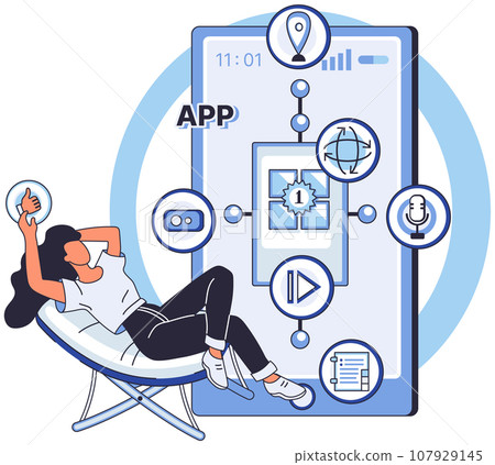 Application testing metaphor. Vector illustration. Software testing, cleaner that sweeps potential bugs off software floor Application testing, safety check ensuring glitch-free user experiences Application testing metaphor. Vector illustration. Software testing, cleaner that sweeps potential bugs off software floor Application testing, safety check ensuring glitch-free user experiences 107929145