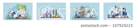 Industrial pollution. Dirty waste. Environmental pollution. Vector illustration. Environmental pollution needs to be addressed immediately Dirty waste is often dumped without proper treatment Industrial pollution. Dirty waste. Environmental pollution. Vector illustration. Environmental pollution needs to be addressed immediately Dirty waste is often dumped without proper treatment 107929223